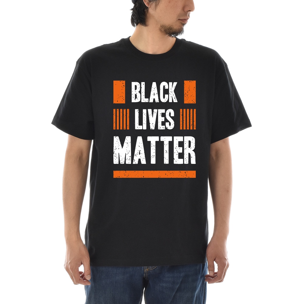 メッセージ Tシャツ BLACK LIVES MATTER ブラック ライヴズ マター オレンジ スローガン メンズ レディース キッズ 大きいサイズ 小さいサイズ 黒 ブラック 4L