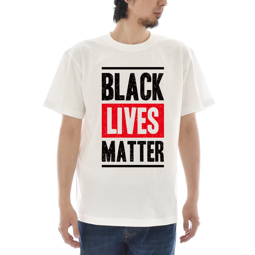 メッセージ Tシャツ BLACK LIVES MATTER ブラック ライヴズ マター ビッグロゴ スローガン メンズ レディース キッズ 大きいサイズ 小さいサイズ 白 ホワイト 4L