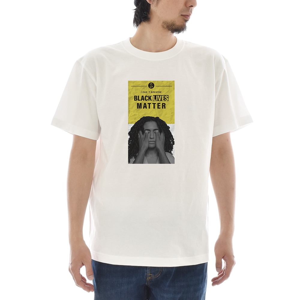 メッセージ Tシャツ BLACK LIVES MATTER ブラック ライヴズ マター ブラック ライヴズ マター I CAN'T BREATHE メンズ レディース キッズ 白 ホワイト 4L