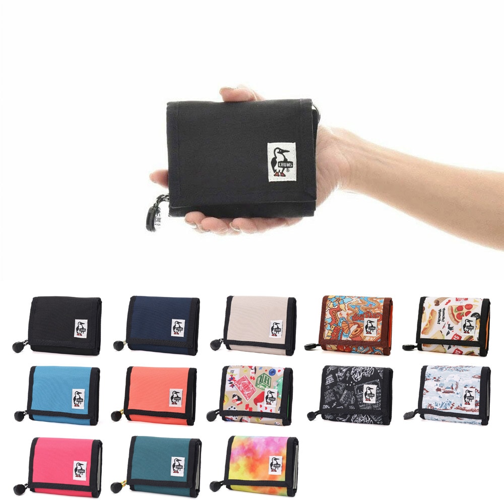 チャムス CHUMS 財布 二つ折り財布 三つ折り財布 リサイクルマルチウォレット ケース メンズ レディース キッズ 子供 ケース コインケース 小銭入れ付き ブラック 黒 Recycle Multi Wallet CH60-3988【サステナブル素材】【リサイクル素材】