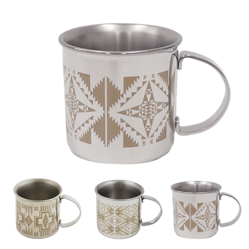 【5%OFFセール】ペンドルトン PENDLETON マグカップ ステンレススチールカップ コップ ステンレス製 アウトドア メンズ レディース ネイティブデザイン シルバー ゴールド