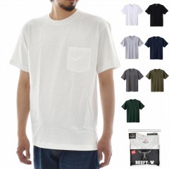 HANES ヘインズ ビーフィー ポケット Tシャツ BEEFY ポケットTシャツ ポケT パックT パックTシャツ メンズ レディース ヘヴィーウェイト 肉厚 白T 黒 H5190|アンダーウェア|