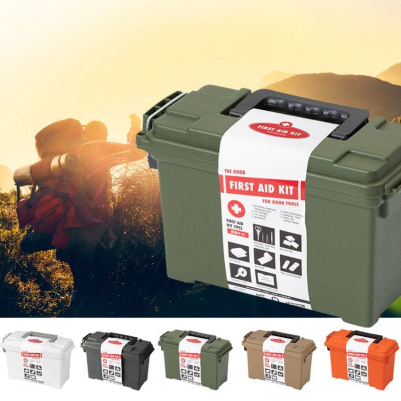 【5%OFFセール】救急箱 おしゃれ 北欧 プラ 丈夫 携帯 ブリッド BRID モールディング 応急処置キット アウトドア キャンプ 救急セット 防災 持ち手付き 003239