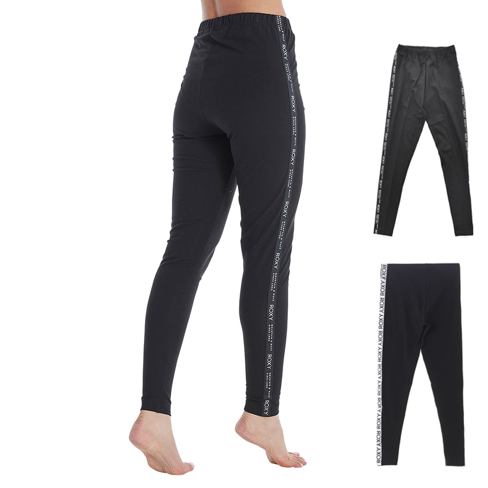 【5%OFFセール】ロキシー ROXY サイドテープレギンス スウェット ジャージ ズボン タイツ スポーツ アウトドア サイド ロゴ レディース ブラック 黒 RPT214062