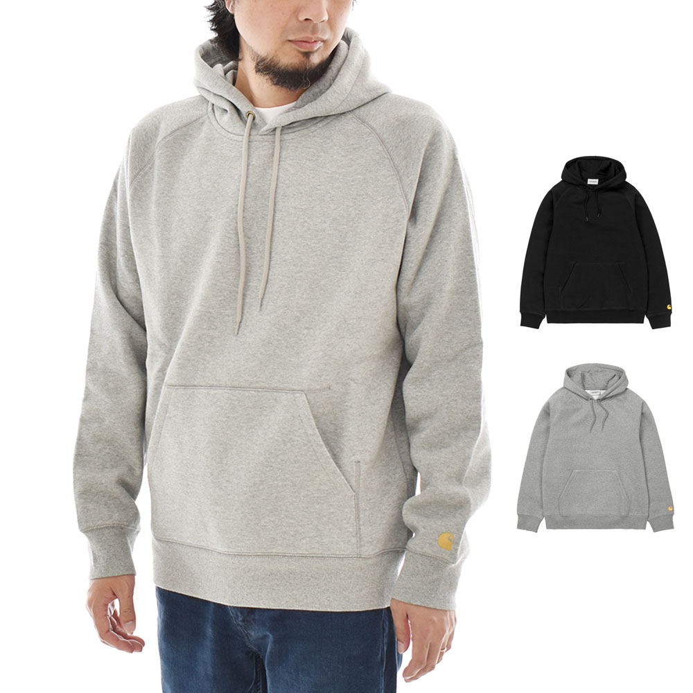 【5%OFFセール】カートハートWIP carhartt WIP パーカー フーデッド チェイス スウェットシャツ メンズ レデイース 黒 グレー HOODED CHASE SWEATSHIRT I026384