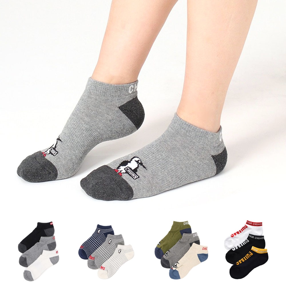 【5%OFFセール】チャムス CHUMS 靴下 アンクルソックス 3足セット Ankle Socks 3P CH06-1113 CH06-1114 CH06-1115 CH06-1118 メンズ レディース S M