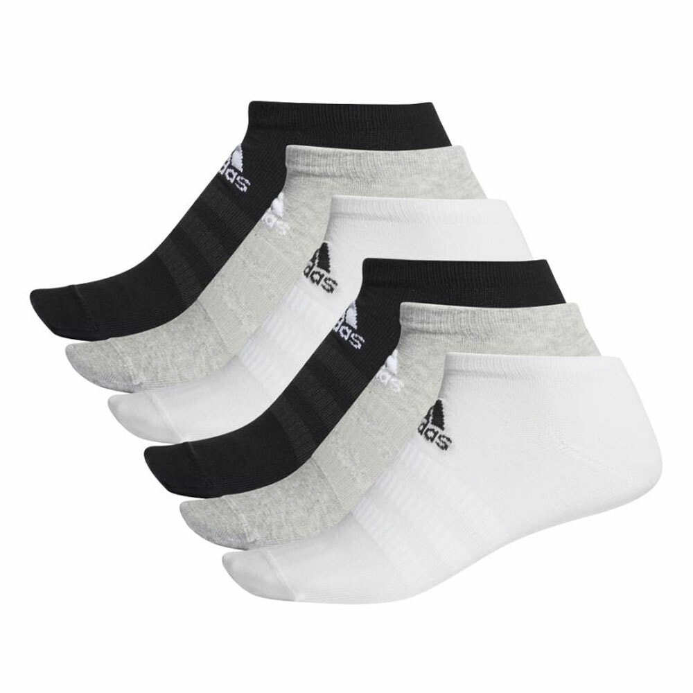 アディダス adidas 靴下 ローカットソックス 6足組 6足セット アンクル ロゴ 白 グレー 黒 LOW CUT SOCKS 6 PAIRS DZ9407