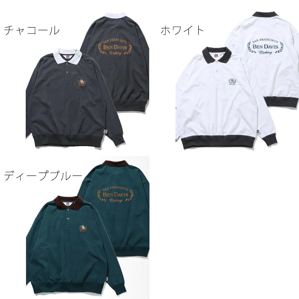 ベンデイビス BEN DAVIS ポロシャツ 長袖ポロシャツ ブラッシュド 長袖ポロシャツ クールビズ ロングスリーブ ポケロンT メンズ レディース ロゴ C-2780034