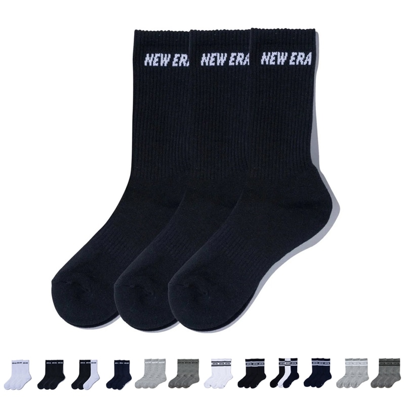 【5%OFFセール】ニューエラ new era NEWERA 3Pソックス 靴下 クルー 3ペア ソックス【メンズ レディース 3足セット(3足組) クルーソックス 長め 14518176 14518183 14518178 14518177 14489708 14489709 14518181 14518182 14489707 14489706 14518180 14518179】