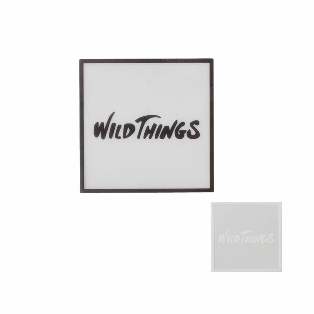 【5%OFFセール】ワイルドシングス WILD THINGS ステッカー スクエアロゴ ボックスロゴ クリアタイプ 透明タイプ 黒 白 SQUARE LOGO STICKER WT21261TA