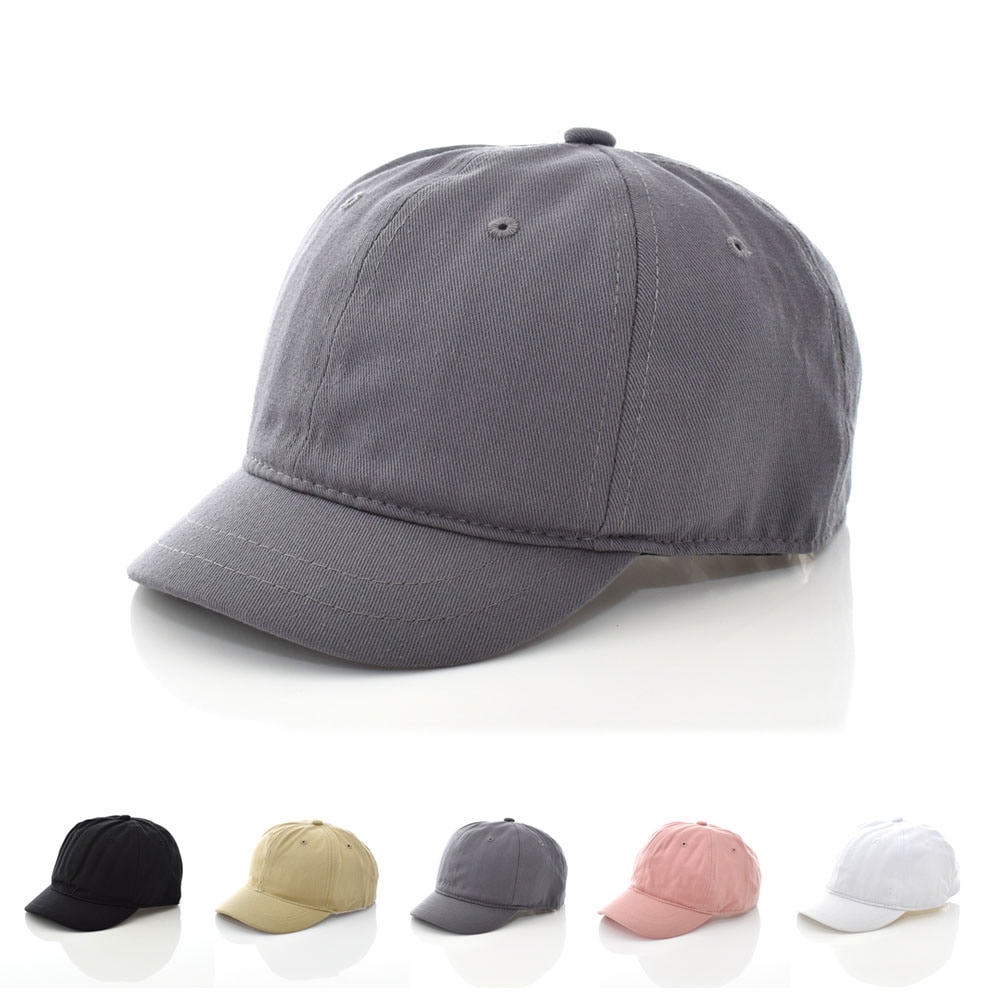 キャップ 帽子 ショートブリム ツバ短 短いつば ツバ短 6パネルキャップ アンパイアキャップ シンプル 無字 コットン 綿 メンズ レディース サイズ調整可能 黒