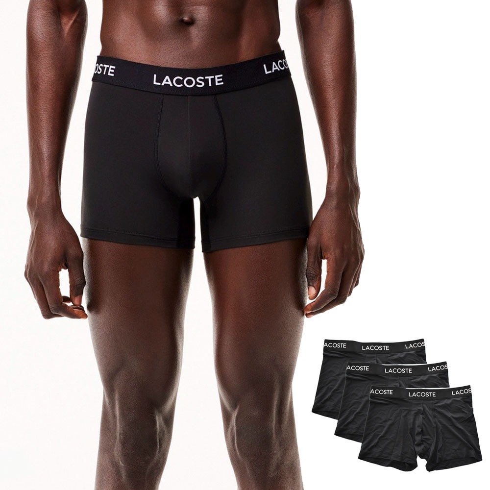 【5%OFFセール】ラコステLacosteマイクロファイバートランクショーツ3パック前閉じ5H9623-10メンズ男性ジェンダーレスボクサーパンツ3枚セット3PC