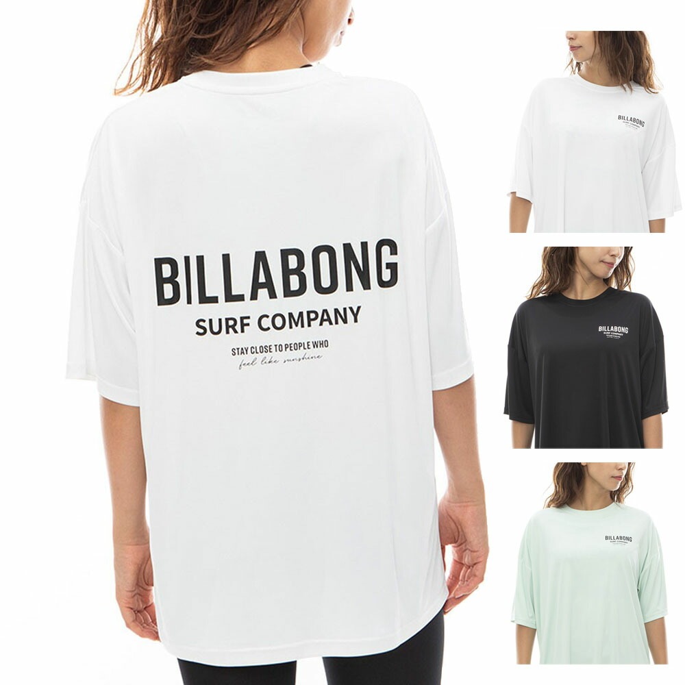 【5%OFFセール】ビラボン BILLABONG レディース ラッシュTシャツ LOGO BIG RASH TEE BE013859 UPF50+ 紫外線対策 日焼け防止 プール 海 水陸両用 リサイクル素材