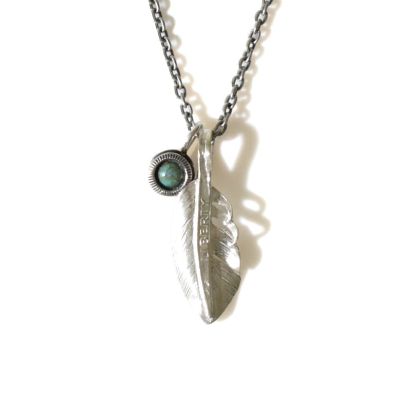 【5%OFFセール】ノースワークス NORTH WORKS フェザーネックレス リバティ―ミニフェザー ホワイトシルバー MINI FEATHER Chain 50cm N-615【メンズ レディース 男女兼用】【フェザー 羽根 インディアンジェリー シルバー925 SILVER925 ターコイズ Turquoise チェーン付き 50cm】
