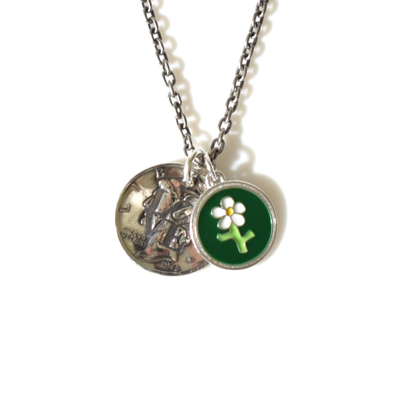 【5%OFFセール】ノースワークス NORTH WORKS ネックレス フラワー ラブ Flower Love Chain 50cm N-646【メンズ レディース 男女兼用】【コインネックレス ビンテージコイン LOVE 花柄 シルバー925 SILVER925 チェーン付き 50cm プレゼント 贈り物】