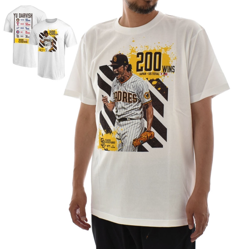 【5%OFFセール】ファナティクス Fanatics Tシャツ ダルビッシュ有 日米通算200勝達成記念Tシャツ Darvish 200 Wins TEE ML01-24SS-0035 【メンズ レディース 男女兼用】【サンディエゴ パドルス メジャーリーグ MLB 大リーグ 数量限定 正規品 白 ホワイト 大きいサイズ】