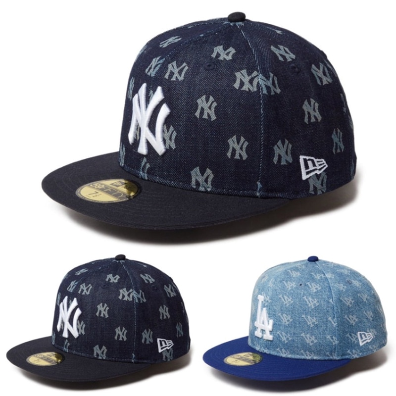 【5%OFFセール】ニューエラ new era NEWERA キャップ 59FIFTY デニム モノグラム 5950 59FIFTY DENIM MONOGRAM 14307712 14307716【メンズ レディース 帽子 野球帽 レーザー加工 ベースボールキャップ メジャーリーグ ニューヨークヤンキース ロサンゼルス ドジャース NY LA 大谷翔平】