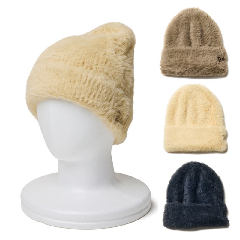 【5%OFFセール】ニューエラ NEWERA ニットキャップ BC KNIT SHAGGY KH F&S 一ツ山佳子 フルフィー ソフト Fluffy and Soft  14348613 14348615 14348616【レディース 女性用 ワンサイズ フリーサイズ ビーニー ニット帽 暖かい シャギー ふわふわ モフモフ かわいい クリーム ブラウン】