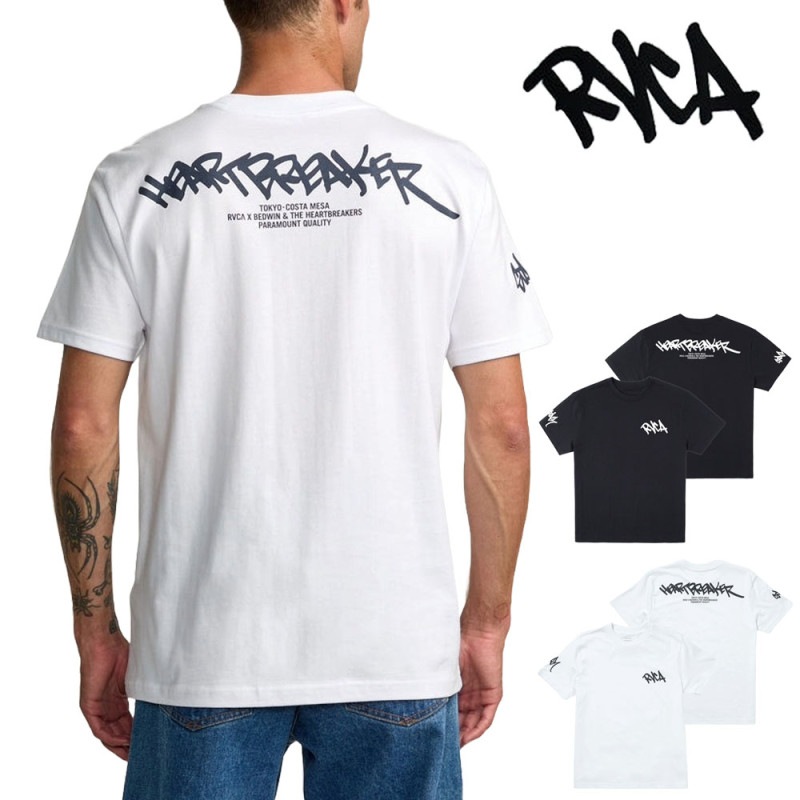 【5%OFFセール】ルーカ ルカ RVCA Tシャツ ベドウィン×スタッシュ コラボ Bedwin & the Heartbreakers ×STASH Bedwin x Stash Tee BE042205【メンズ レデイース 男女兼用 S M L】【ティーシャツ TEE バックプリント オーガニック100% 限定 コラボレーション ブラック 黒 ホワイト 白】
