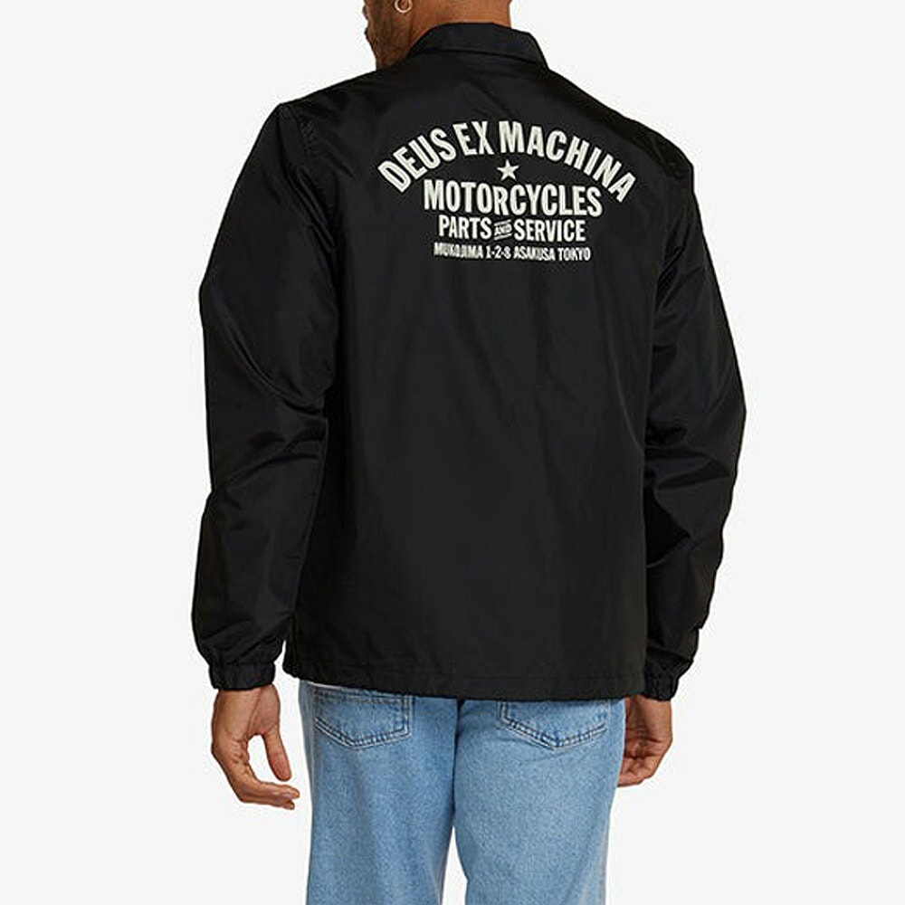 【5%OFFセール】デウス エクス マキナ Deus ex Machina コーチジャケット トーキョー コーチ TOKYO COACH DMW46821E【メンズ レディース 裏地付 ジャケット ブルゾン ナイロンジャケット 長袖 アウター 羽織 コーチ ボタン 秋冬 春 ウインドブレーカー 大きいサイズ ストリート サーフィン】