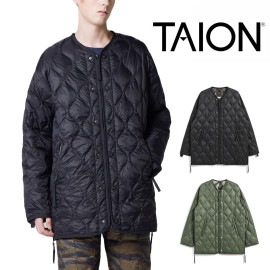 【5%OFFセール】タイオン TAION ライトダウン ミリタリー M65 ライナーWジップ ダウンジャケット-ソフトシェル TAION-M65LSZBML-1【メンズ L XL XXL 大きいサイズ