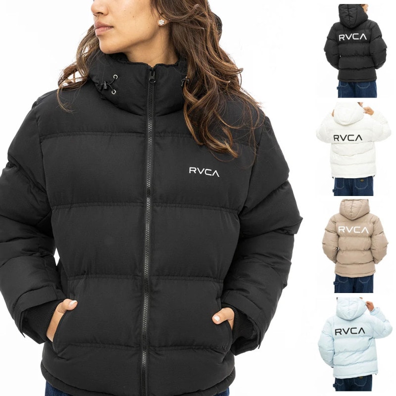 【5%OFFセール】ルーカ ルカ RVCA ジャケット バランス パファージャケット BALANCE PUFFER HD JACKET BE044760【レデイース 取り外し可能なフード 中綿ジャケット ダウンジャケット パーカー ブルゾン ジャンパー 防寒 保温アメカジ カジュアル ストリート サーフィン サーファー】