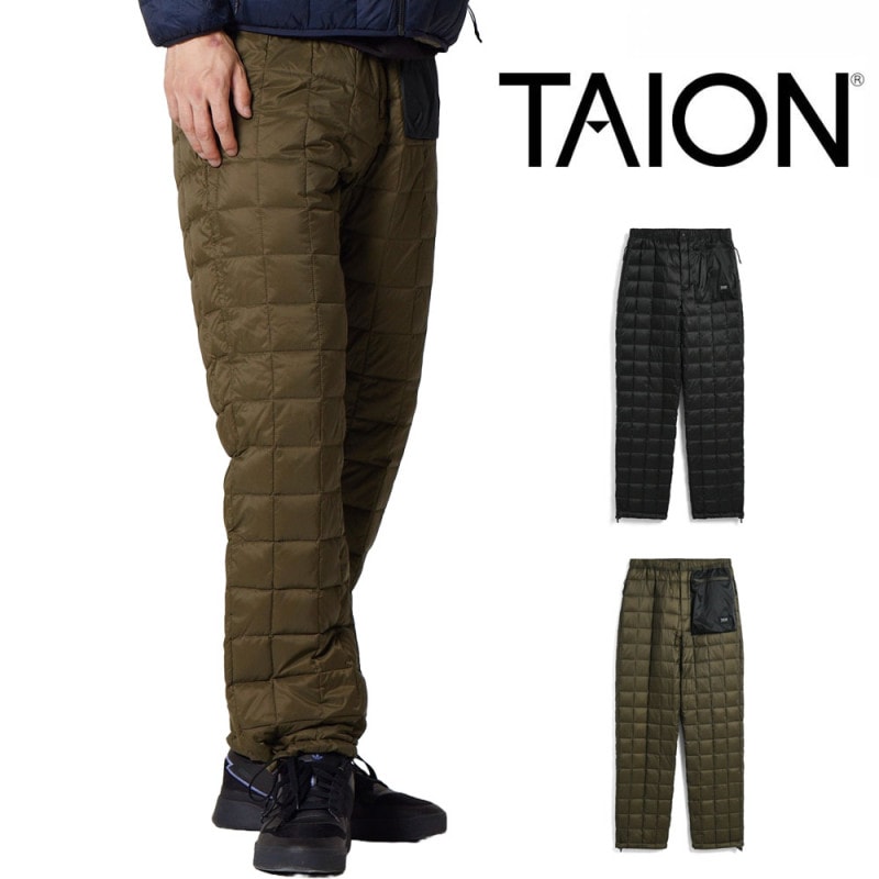 【10%OFFセール】タイオン TAION マウンテン ライト ダウンパンツ TAION-131BXMT-800【メンズ L XL 大きいサイズ】【ボトムス 暖かい パンツ 暖パン 冬用 外仕事 オシャレ かっこいい アウトドア キャンプ 軽量  軽い 暖かい 防寒 ブラック 黒】