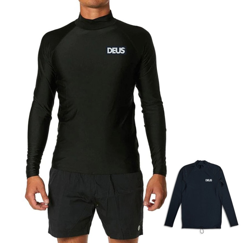 【5%OFFセール】デウス エクス マキナ Deus ex Machina ラッシュガード スネークラッシュトップ SNAKE RASH TOP DMP241316【メンズ M L XL XXL 大きいサイズ】【ラッシュTシャツ ボードシャツサーフィン 海 海水浴 プール シンプル UVカット 50+ UPF 黒 ブラック】