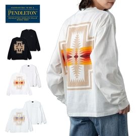 【5%OFFセール】ペンドルトン PENDLETON 長袖Tシャツ バックプリント ロングスリーブTシャツ 5175-9104 5175-9007【メンズ レディース 男女兼用 ユニセックス XS M L XL 】【オーバーサイズ ワイドシルエット 厚手 ヘヴィーウエイト ネイティブ柄 ネイティブアメリカン ハーディング】