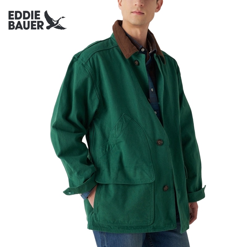 【5%OFFセール】エディー・バウアー EDDIE BAUER ジャケット アウター  バーンジャケット BARN JACKET E841051M【メンズ 男性用 M L】【カバーオール ワークジャケット ダック生地 コーデュロイ襟 JAPAN EDITION ジャパンエディション アウトドア 緑 グリーン】