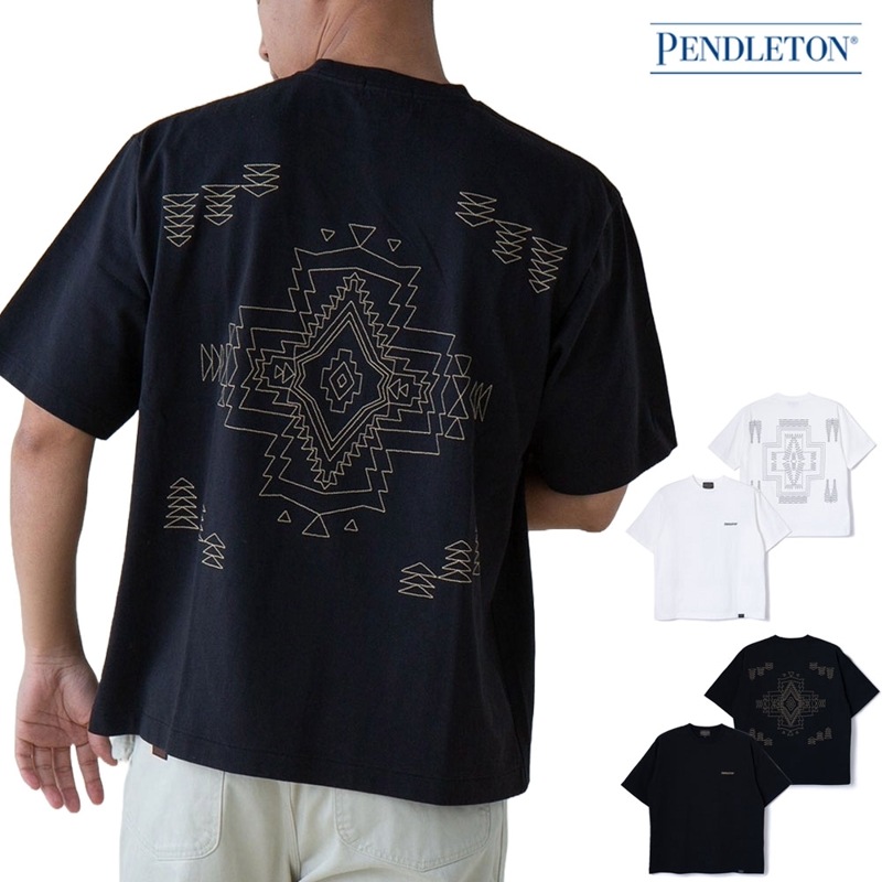【5%OFFセール】ペンドルトン PENDLETON 半袖Tシャツ バック エンボス Tシャツ Back EMB Tee 5275-0016【メンズ レディース 刺繍 オーバーサイズ ワイドシルエット 厚手 ネイティブ柄 ハーディング コットン100% 綿100% カジュアル アメカジ ティーシャツ ティシャツ】