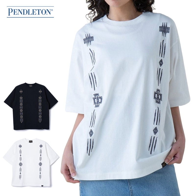 【5%OFFセール】ペンドルトン PENDLETON 半袖Tシャツ エンボス Tシャツ EMB Tee 5275-0017【メンズ レディース 刺繍 オーバーサイズ ワイドシルエット 厚手 ネイティブ柄 ハーディング コットン100% 綿100% カジュアル アメカジ ティーシャツ ティシャツ】