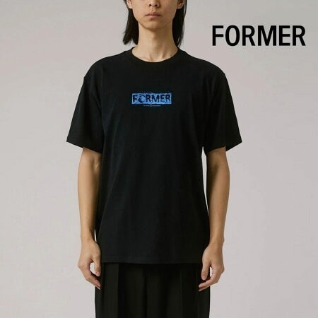 【5%OFFセール】フォーマー FORMER Tシャツ EXPOSED T-SHIRT エクスポーズド 半袖Tシャツ【メンズ 男性 M L】【半袖 200GSM ヘビーウェイト リラックスフィット コットン100% フロントプリント バックプリント サーフブランド 黒 ブラック】