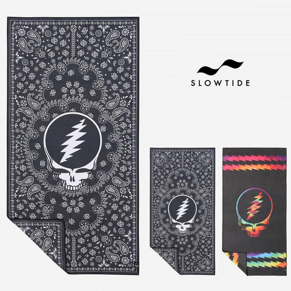【5%OFFセール】スロータイド SLOWTIDE ビーチタオル コラボ グレートフルデッド Grateful Dead Performance Quick-Dry Travel Towel STQD059 STQD024【メンズ レディース 男女兼用】【吸水速乾 軽量 マイクロファイバー ヨガ 海 プール おしゃれ サステナブル素材 リサイクルポリエステル】