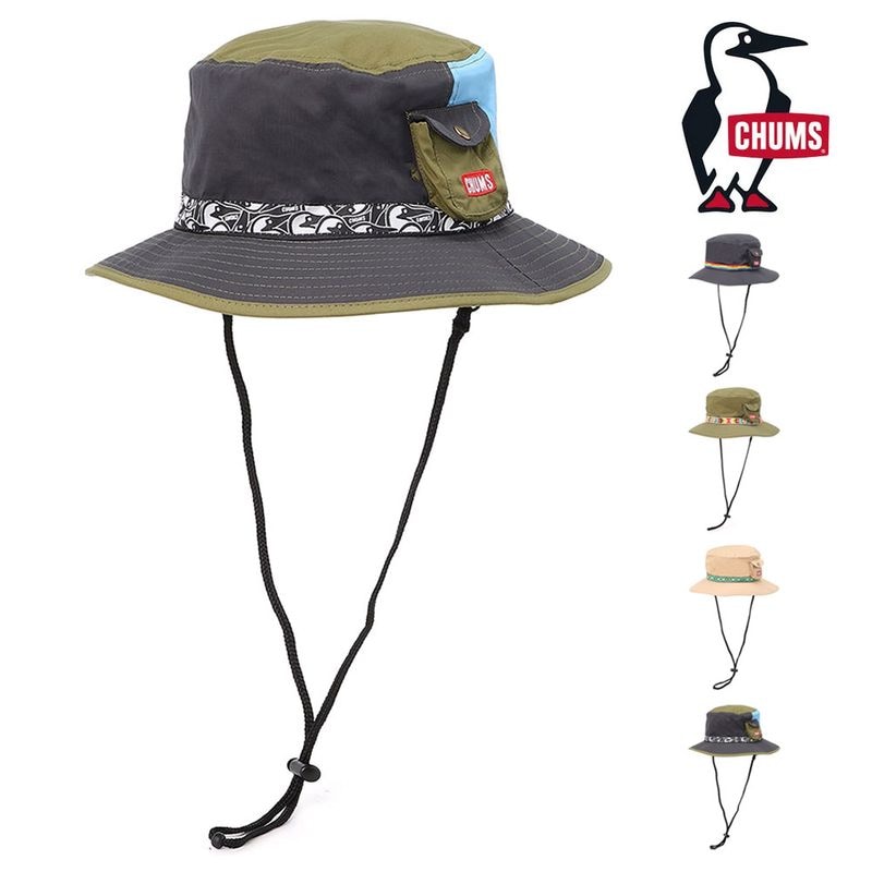 【5%OFFセール】チャムス CHUMS 帽子 フェスハット Fes Hat CH05-1432【メンズ レディース サファリハット バケットハット 帽子 大きい 遮光 UVカット 紫外線カット つば広 あご紐 アウトドア キャンプ ハット バケハ 無地 大きいサイズ 日よけ アドベンチャー サファリ】