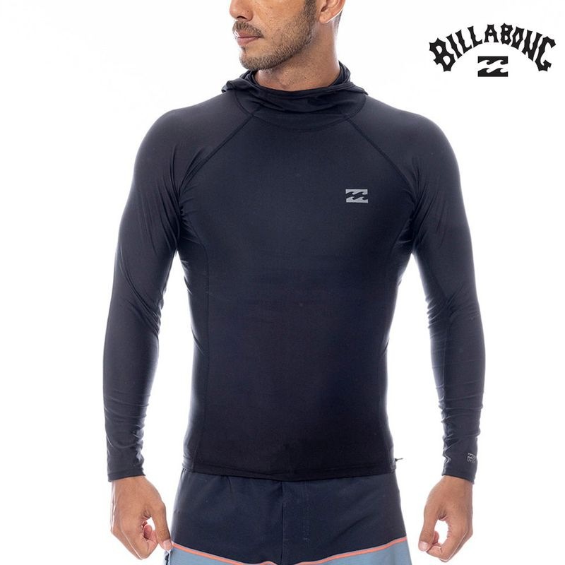 【5%OFFセール】ビラボン BILLABONG ラッシュガード フード付き パーカー フーデッド ラッシュガード HOODED RASH BF011865【メンズ UVプロテクション UVカット UPF50+ 紫外線対策 日焼け防止 ラッシュTシャツ ファスナー付き サーフィン 海水浴 プール アウトドア 黒】