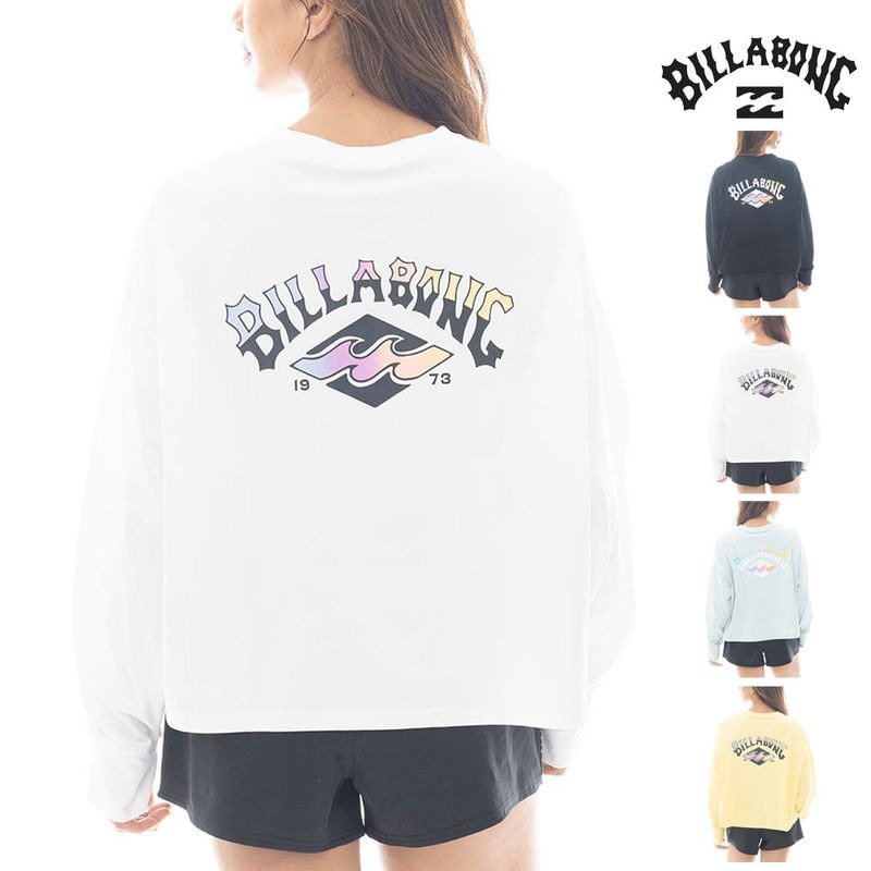 【5%OFFセール】ビラボン BILLABONG レディース ラッシュガード 長袖 バックプリント ラッシュTシャツ MORFY SUNSET ARCH LS TEE RASH BF013857【ウィメンズ ゆったりシルエット 水陸両用 UVカット UPF50+ 紫外線対策 日焼け防止 サムホール サーフィン 海水浴 プール】