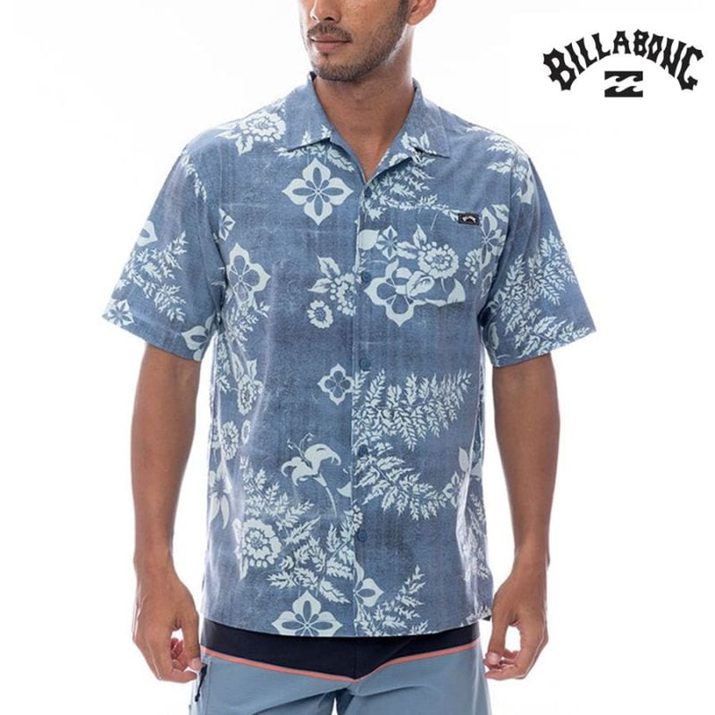 【5%OFFセール】ビラボン BILLABONG 半袖シャツ サブマーシブル シャツ  SUBMERSIBLE SHIRTS BF011120【メンズ 男性用 オープンカラーシャツ アロハシャツ 総柄 速乾 ストレッチ 水陸両用 UVプロテクション UVカット 紫外線対策 日焼け防止 サーフィン 海水浴 プール アウトドア】
