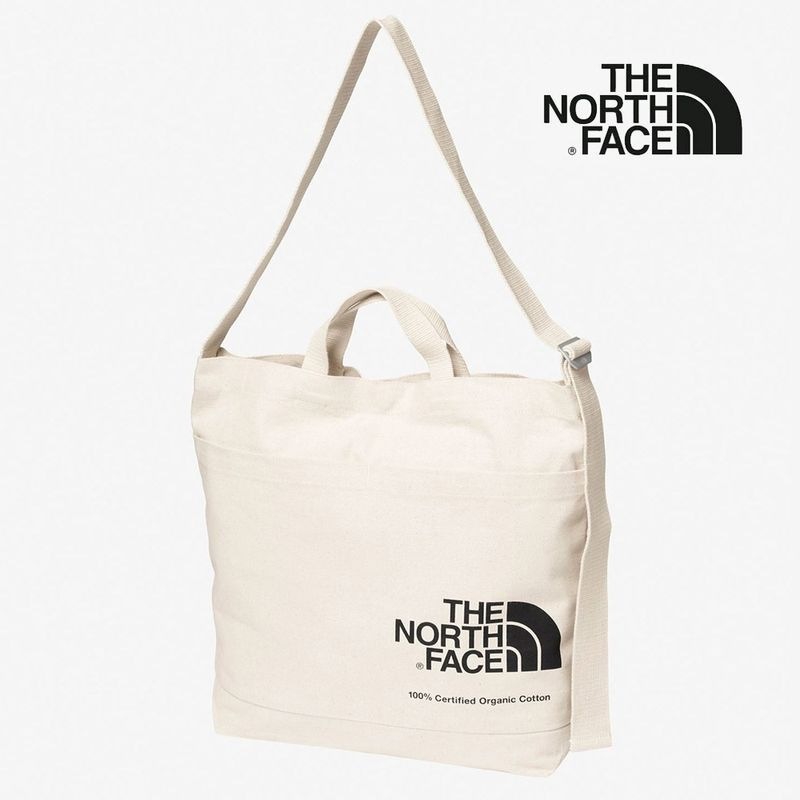 【5%OFFセール】ザ ノースフェイス THE NORTH FACE バッグ オーガニックコットンショルダー ORGANIC COTTON SHOULDER NM82386【メンズ レディース キャンバストート A4対応 マザーバッグ マザートート 大きい ショルダーバッグ 2WAY 通勤 通学 アウトドア ナチュラル×ブラック】