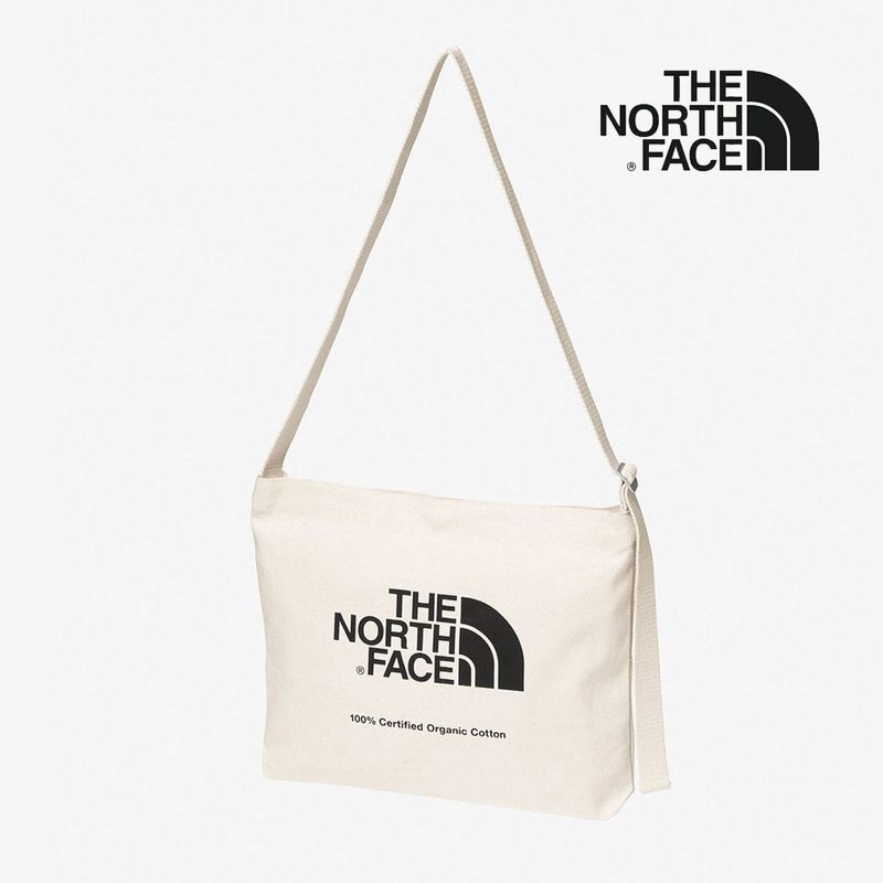 【5%OFFセール】ザ ノースフェイス THE NORTH FACE バッグ オーガニックコットンミュゼット ORGANIC COTTON MUSETTE NM82387【メンズ レディース キャンバス ショルダーバッグ サコッシュ A4対応 マザーバッグ マザーズバッグ 大きい 通勤 通学 アウトドア ナチュラル×ブラック】