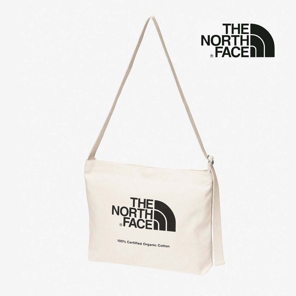 ザ ノースフェイス THE NORTH FACE バッグ オーガニックコットンミュゼット ORGANIC COTTON MUSETTE NM82387【メンズ レディース キャンバス ショルダーバッグ サコッシュ A4対応 マザーバッグ マザーズバッグ 大きい 通勤 通学 アウトドア ナチュラル×ブラック】