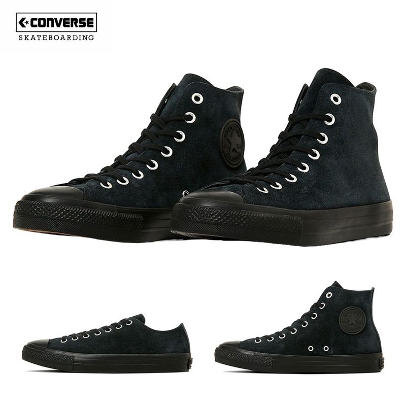コンバース スケートボーディング CONVERSE SKATEBOARDING オールスター SK OX HI  ALL STAR SK OX HI BLACK MONOCHROME 33701900 33701890【メンズ 男性 ローカット LOW ハイカット SK8 スケボー スエード ガムソール リアクトインソール オールブラック 黒】