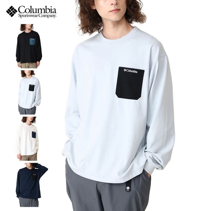 コロンビア Columbia 長袖Tシャツ ヤングストリートロングスリーブクルー Yonge Street Long Sleeve Crew PM0898【メンズ ロングTシャツ 長袖 吸湿速乾 オムニウィック UVカット オムニシェイド ポケT ポケット付き カジュアル アウトドア】