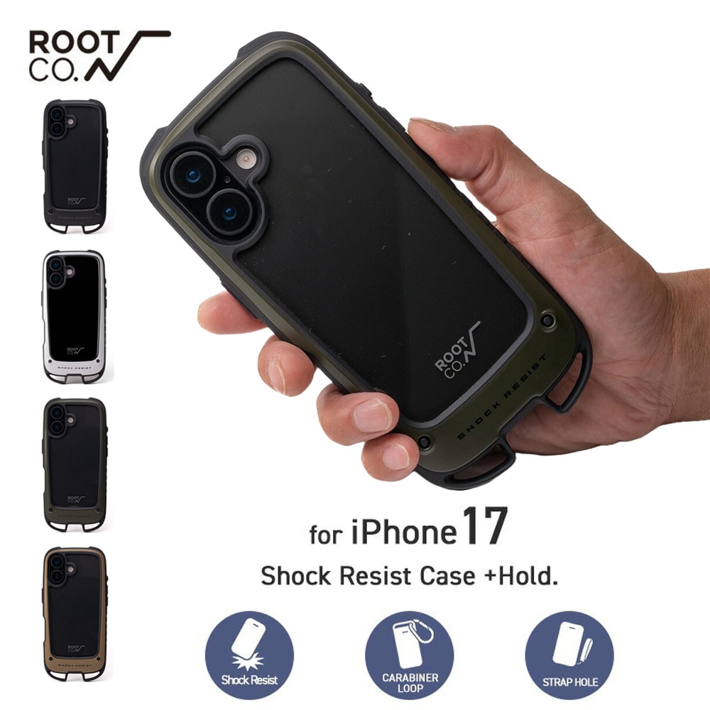 【iPhone17専用ケース】ルート コー ROOT CO. iPhoneケース グラビティ ショックレジストケース + ホールド アイフォンケース アウトドア キャンプ 耐衝撃 GRAVITY Shock Resist Case +Hold. for iPhone17 GSH-438844 GSH-438851 GSH-438868 GSH-438875