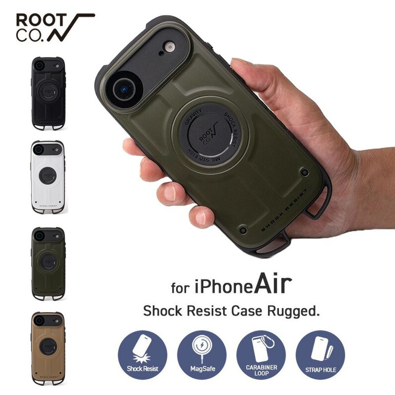 【iPhoneAir専用ケース】ルート コー ROOT CO. iPhoneケース グラビティ ショックレジストケース ラギッド アイフォンケース アウトドア キャンプ 耐衝撃 GRAVITY Shock Resist Case Rugged. for iPhoneAir GSRU-439636/GSRU-439643/GSRU-439650/GSRU-439667