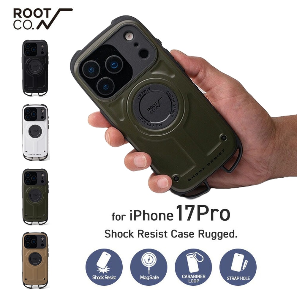 ��iPhone17Pro���ѥ������ۥ롼�� ���� ROOT CO. iPhone������ ����ӥƥ� ����å��쥸���ȥ����� �饮�å� �����ե��󥱡��� �����ȥɥ� ������ �Ѿ׷� GRAVITY Shock Resist Case Rugged. for iPhone17Pro GSRU-439537 GSRU-439544 GSRU-439551 GSRU-439568