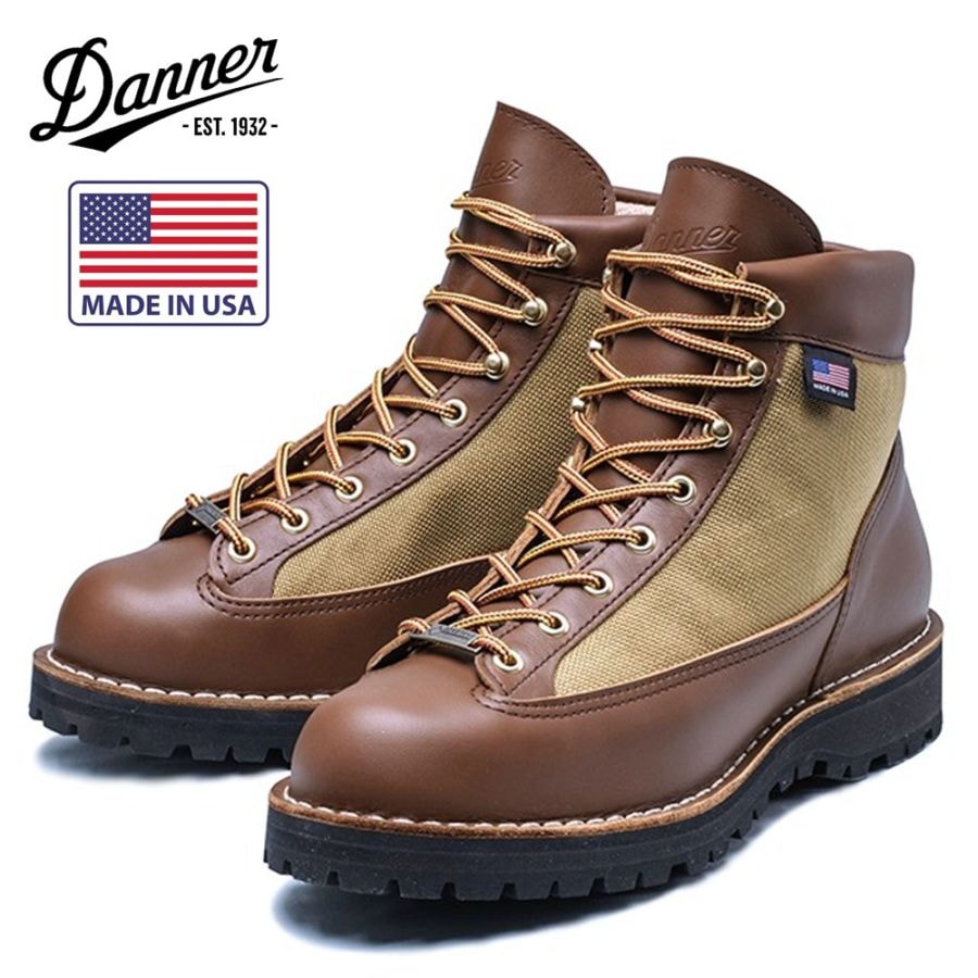 Danner ダナー ブーツ ダナー ライト ダナーライト Danner Light 30440 KHAKI カーキ【メンズ トレッキングブーツ ワークブーツ アウトドアブーツ 革靴 本革 レザー 防水 透湿 GORETEX ゴアテックス Vibram ビブラム アメカジ 名品 定番 made in USA アメリカ製】