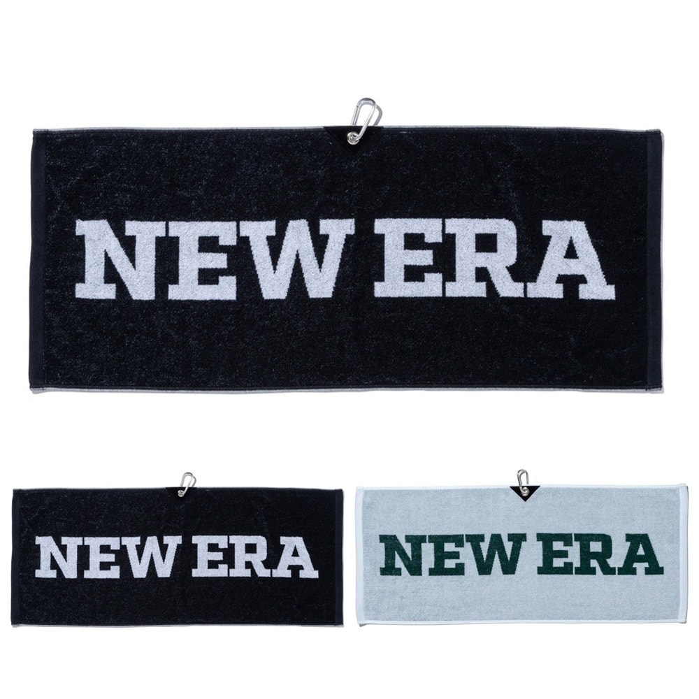 ニューエラ new era NEWERA タオル ゴルフ タオル GF TOWEL 14110169 13517844【カラビナ付き ロゴ タオル フェイスタオル ハンドタオル アクセサリー メンズ レディース 吸水速乾 今治 日本製 MADE IN JAPAN スポーツ ブランド プレゼント ブラック ホワイト 黒 白】
