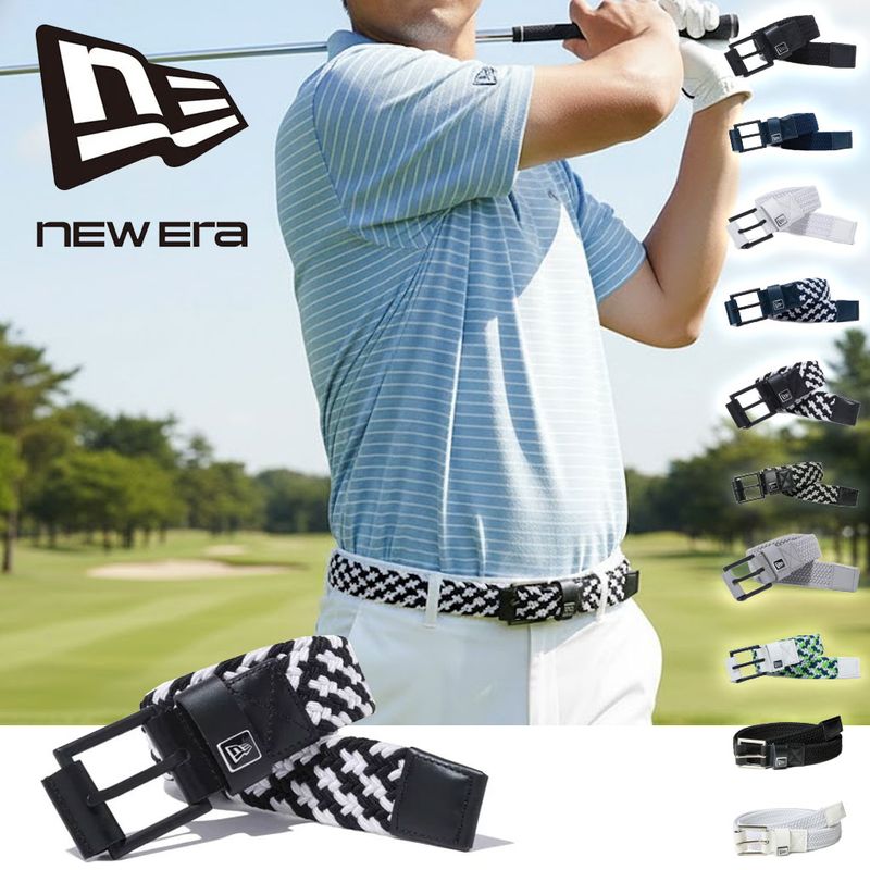 ニューエラ new era NEWERA ベルト ストレッチウィーブ エラスティック 14518229 14518224 14518228 14518227 14518226 14518225 14524829 14751700 14393736 14393734【メンズ レディース 男女兼用 ゴルフ用ベルト スポーツベルト 通勤 通学 編み込み 黒 ブラック 定番】