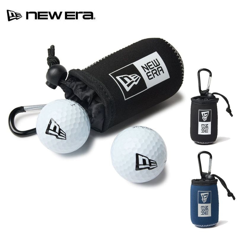 ニューエラ new era NEWERA ゴルフ ボールポーチ ボックスロゴ GF BALL POUCH ACBOXLOGO BLK 14393715 14393714【メンズ レディース 男女兼用 クロロプレン ゴルフグッズ 便利グッズ ゴルファー ゴルフ練習 キーホルダー カラビナ付き プレゼント 黒 ブラック】